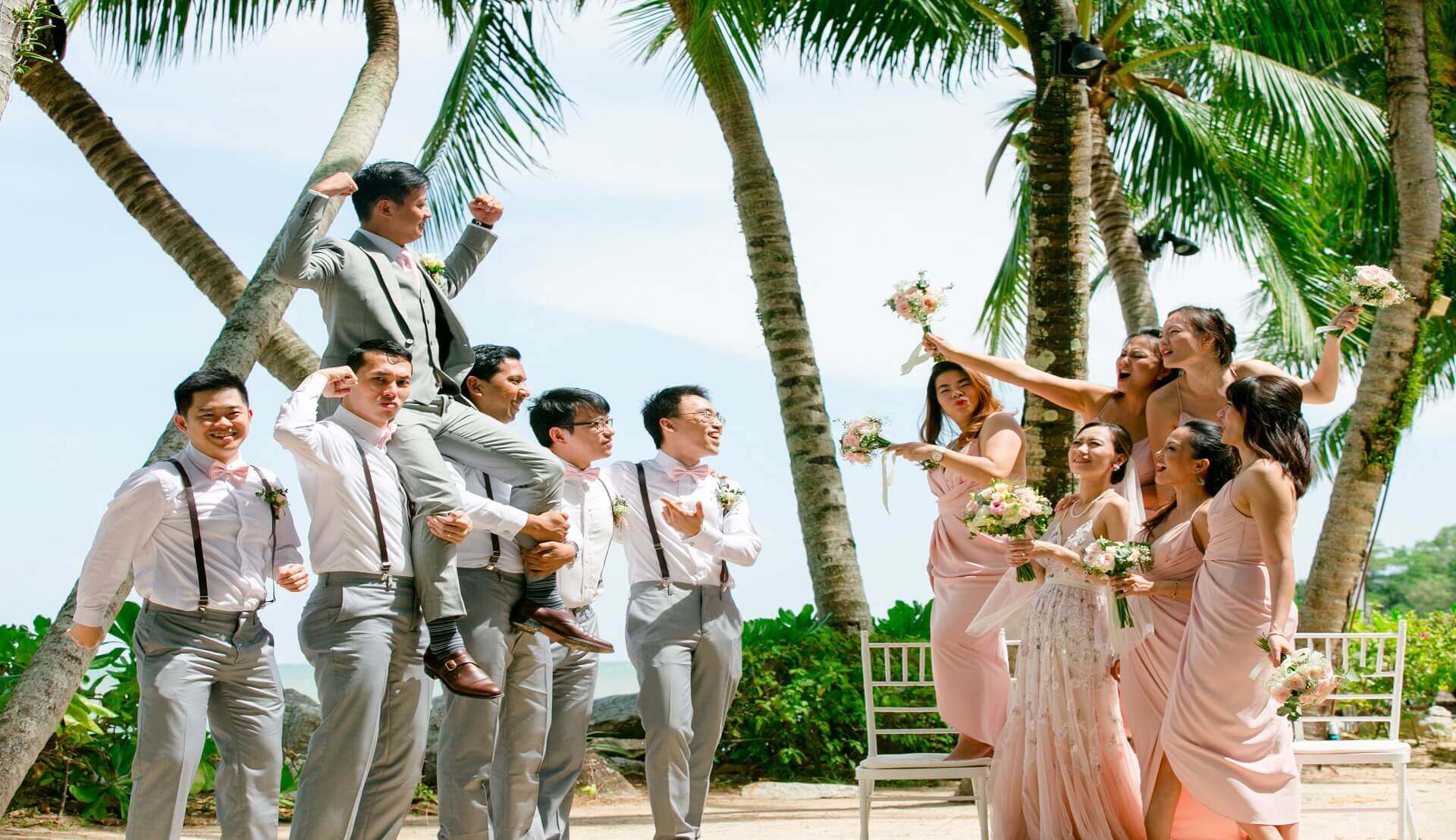 Sugar & Spice Events - Father walking daughter down the aisle wedding tradition at Rasa Sayang Resort wedding by the garden