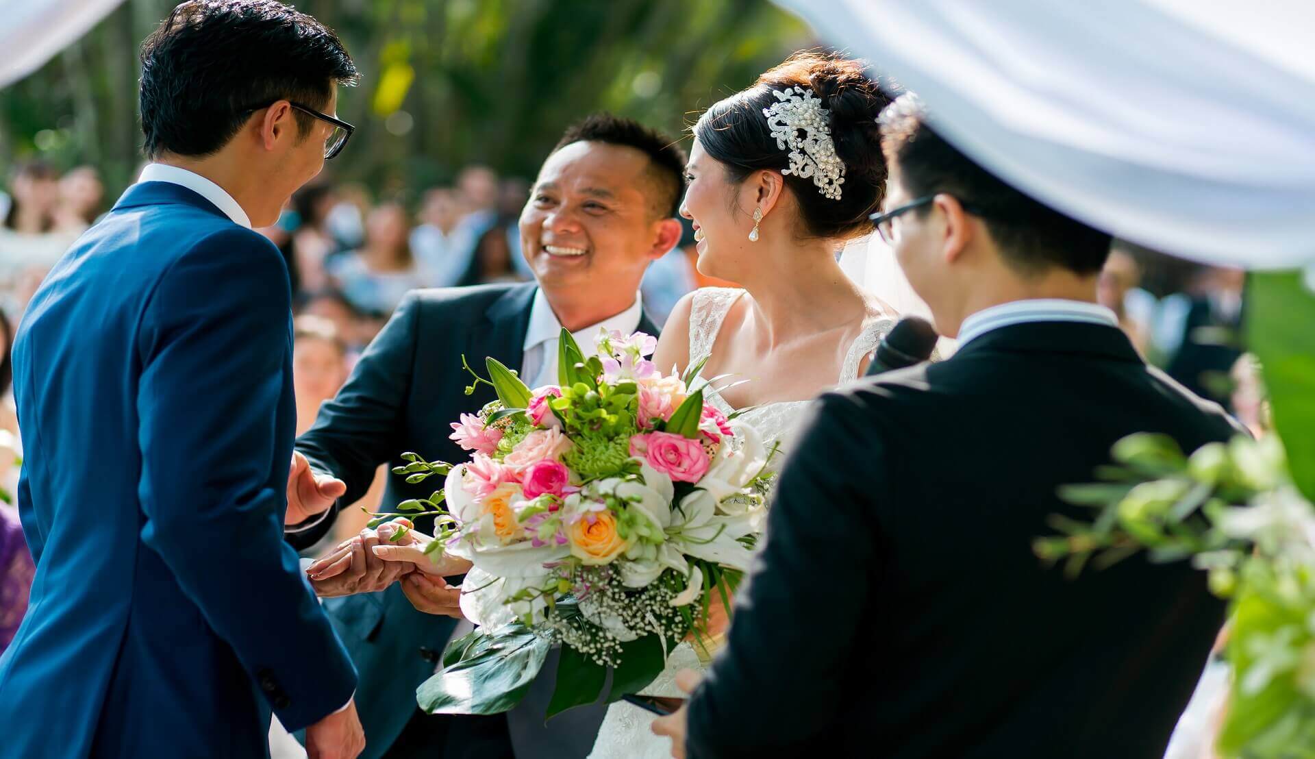 Sugar & Spice Events - Father handing the bride over to the groom