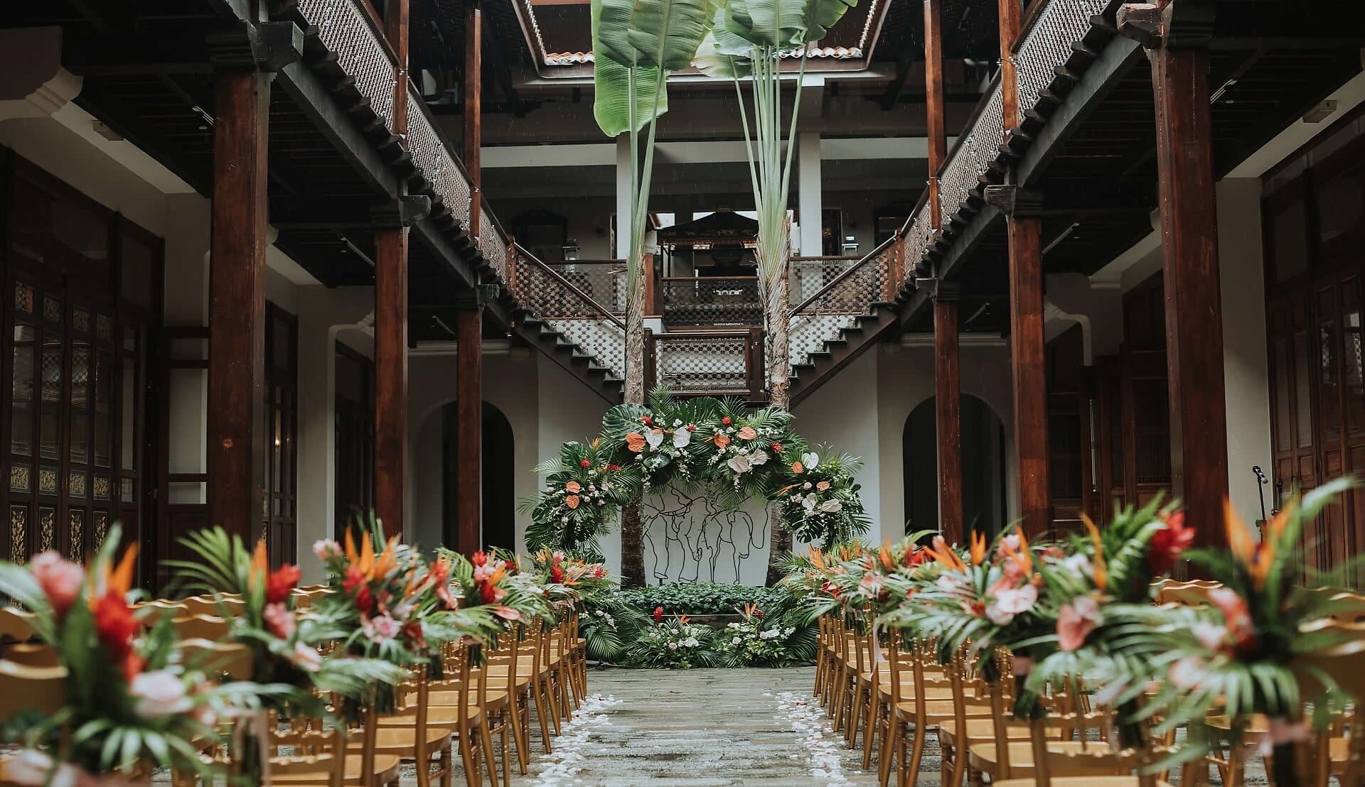 Sugar & Spice Events - Wedding Ceremony Decoration Tropical flower theme